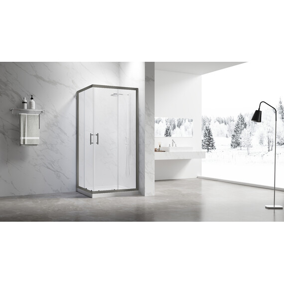 Душевое ограждение Veconi Rovigo 120x80 см RV27GM-12080-01-C8, оружейная сталь/прозрачное фото 3
