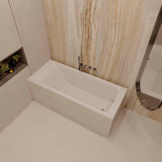 Ванна каменная Veconi Solita 150x70 см SLT15070M, белый матовый фото 3