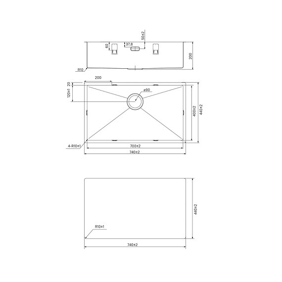 Кухонная мойка Iddis Edifice EDI74G0i77 1,2 мм, графит фото 17