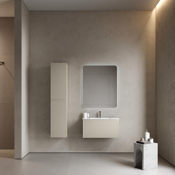 Тумба подвесная с раковиной-столешницей Sancos Snob R 1.0 80 см SNR1.080CE, Beige soft (раковина Element CN7005) фото 8