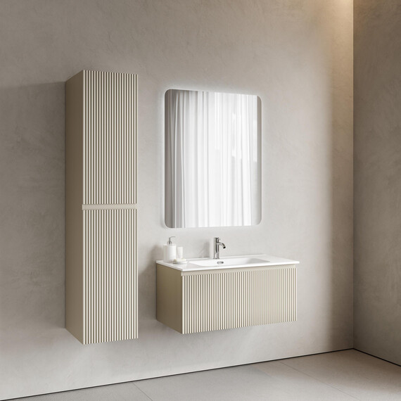 Тумба подвесная с раковиной-столешницей Sancos Snob R 1.0 90 см SNR1.090CE, Beige soft (раковина Element CN7002) фото 7