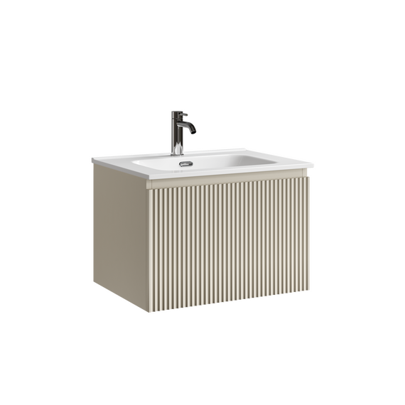 Тумба подвесная с раковиной Sancos Snob R 1.0 60 см SNR1.060CE, Beige soft (раковина Element CN7001) фото 3