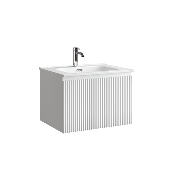 Тумба подвесная с раковиной Sancos Snob R 1.0 60 см SNR1.060W, Bianco (раковина Element CN7001) фото 3