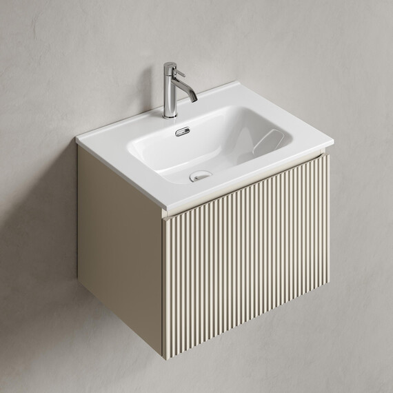 Тумба подвесная с раковиной Sancos Snob R 1.0 60 см SNR1.060CE, Beige soft (раковина Element CN7001) фото 