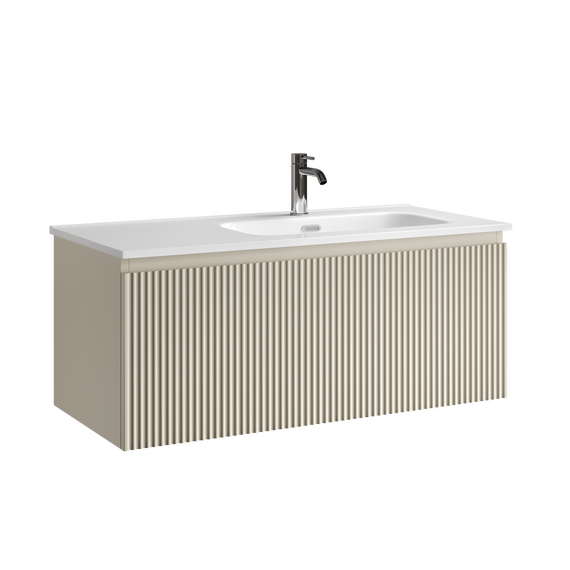 Тумба подвесная с раковиной-столешницей Sancos Snob R 1.0 100 см SNR1.0100RCE, Beige soft (раковина Element CN7003R) фото 3