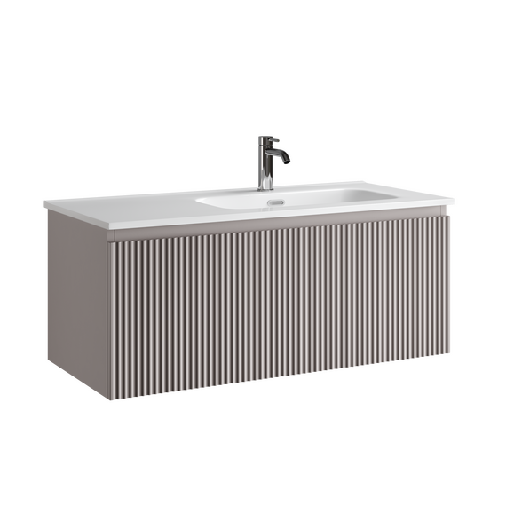 Тумба подвесная с раковиной-столешницей Sancos Snob R 1.0 100 см SNR1.0100RSM, Doha soft (раковина Element CN7003R) фото 3