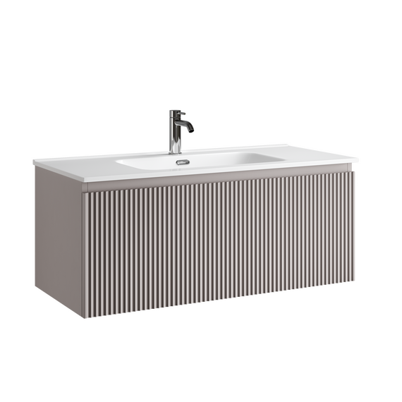 Тумба подвесная с раковиной-столешницей Sancos Snob R 1.0 100 см SNR1.0100SM, Doha soft (раковина Element CN7003) фото 3