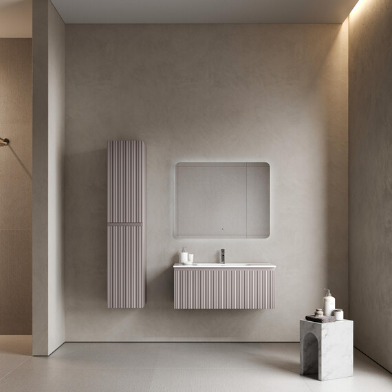 Тумба подвесная с раковиной-столешницей Sancos Snob R 1.0 100 см SNR1.0100SM, Doha soft (раковина Element CN7003) фото 8