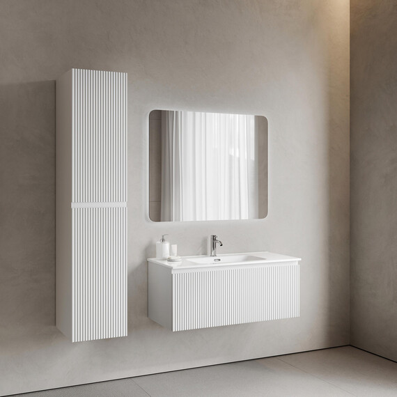 Тумба подвесная с раковиной-столешницей Sancos Snob R 1.0 100 см SNR1.0100W, Bianco (раковина Element CN7003) фото 7