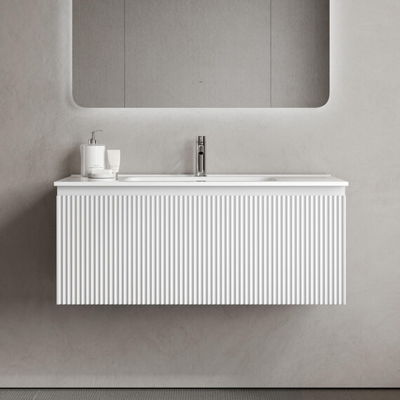Тумба подвесная с раковиной-столешницей Sancos Snob R 1.0 100 см SNR1.0100W, Bianco (раковина Element CN7003) фото 6