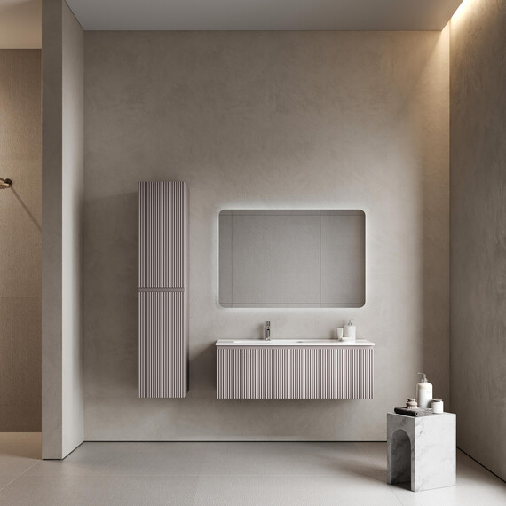 Тумба подвесная с раковиной-столешницей Sancos Snob R 1.0 120 см SNR1.0120LSM, Doha soft (раковина Element CN7006L) фото 8