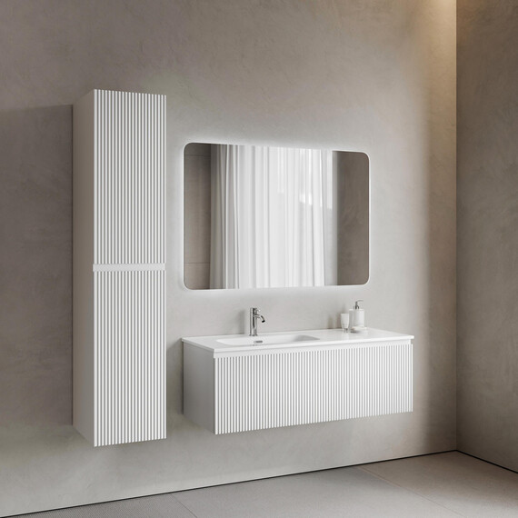 Тумба подвесная с раковиной-столешницей Sancos Snob R 1.0 120 см SNR1.0120LW, Bianco (раковина Element CN7006L) фото 7
