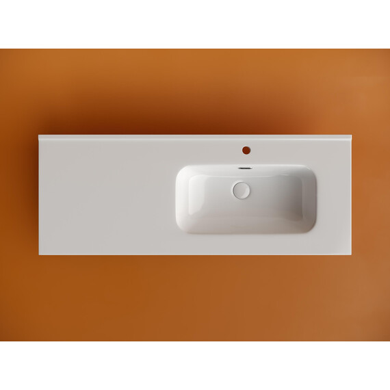 Тумба подвесная с раковиной-столешницей Sancos Snob R 1.0 120 см SNR1.0120RW, Bianco (раковина Element CN7006R) фото 9