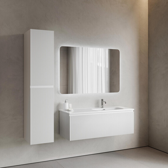 Тумба подвесная с раковиной-столешницей Sancos Snob R 1.0 120 см SNR1.0120RW, Bianco (раковина Element CN7006R) фото 7