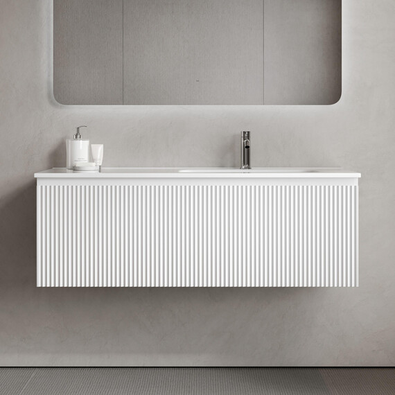 Тумба подвесная с раковиной-столешницей Sancos Snob R 1.0 120 см SNR1.0120RW, Bianco (раковина Element CN7006R) фото 6