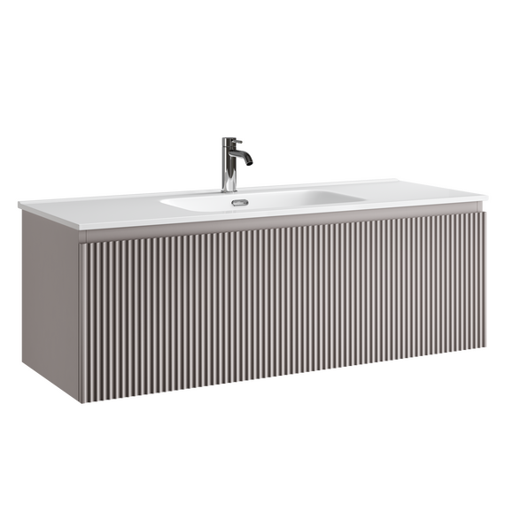 Тумба подвесная с раковиной-столешницей Sancos Snob R 1.0 120 см SNR1.0120SM, Doha soft (раковина Element CN7006) фото 3