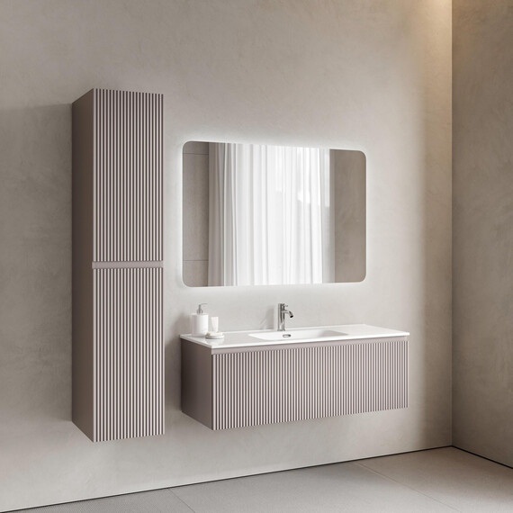 Тумба подвесная с раковиной-столешницей Sancos Snob R 1.0 120 см SNR1.0120SM, Doha soft (раковина Element CN7006) фото 7