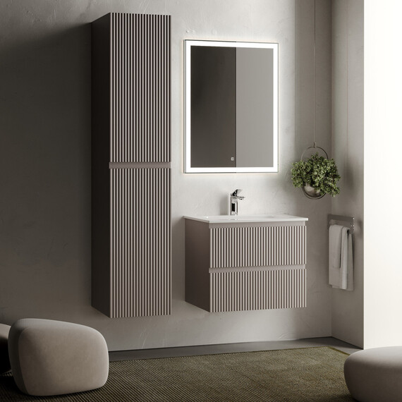 Тумба подвесная с раковиной Sancos Snob R 60 см SNR60SM, Doha Soft (раковина Grace CN7011) фото 6