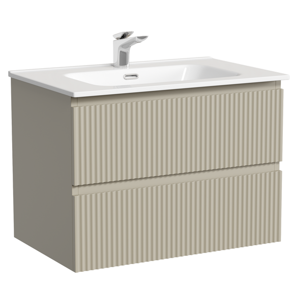 Тумба подвесная с раковиной-столешницей Sancos Snob R 70 см SNR70CE, Beige Soft (раковина Element CN7007) фото 2