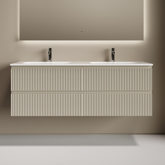 Тумба подвесная с раковиной-столешницей Sancos Snob R 140 см SNR70CE, Beige Soft (раковина Grace CN7022) фото 3