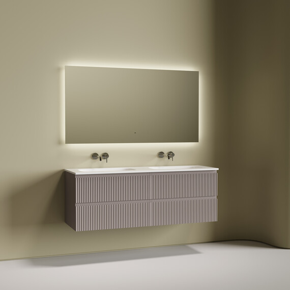 Тумба подвесная с раковиной-столешницей Sancos Snob R 140 см SNR70SM, Doha soft (раковина Grace CN7022wx) фото 6