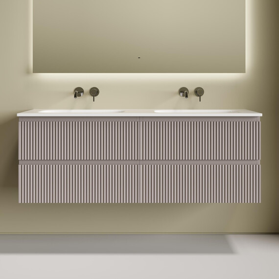 Тумба подвесная с раковиной-столешницей Sancos Snob R 140 см SNR70SM, Doha soft (раковина Grace CN7022wx) фото 3