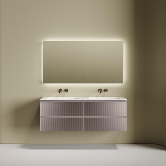 Тумба подвесная с раковиной-столешницей Sancos Snob R 140 см SNR70SM, Doha soft (раковина Grace CN7022wx) фото 5