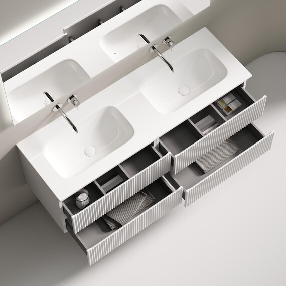 Тумба подвесная с раковиной-столешницей Sancos Snob R 140 см SNR70W, Bianco (раковина Grace CN7022wx) фото 4