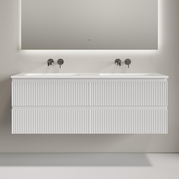 Тумба подвесная с раковиной-столешницей Sancos Snob R 140 см SNR70W, Bianco (раковина Grace CN7022wx) фото 3