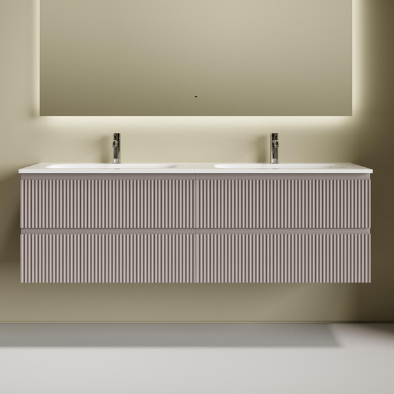Тумба подвесная с раковиной-столешницей Sancos Snob R 160 см SNR80SM, Doha soft (раковина Grace CN7023) фото 3