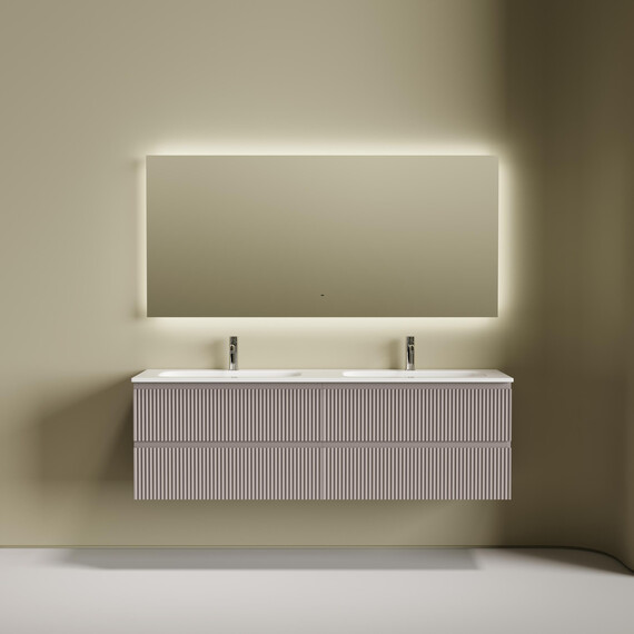 Тумба подвесная с раковиной-столешницей Sancos Snob R 160 см SNR80SM, Doha soft (раковина Grace CN7023) фото 5