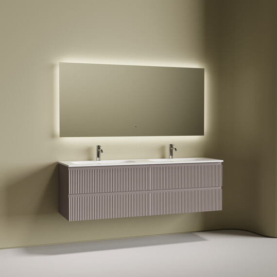 Тумба подвесная с раковиной-столешницей Sancos Snob R 160 см SNR80SM, Doha soft (раковина Grace CN7023) фото 6