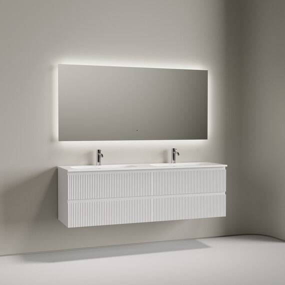 Тумба подвесная с раковиной-столешницей Sancos Snob R 160 см SNR80W, Bianco (раковина Grace CN7023) фото 5
