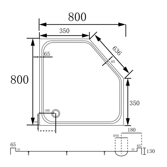 Поддон акриловый Abber 80x80 см AD3B080 фото 11