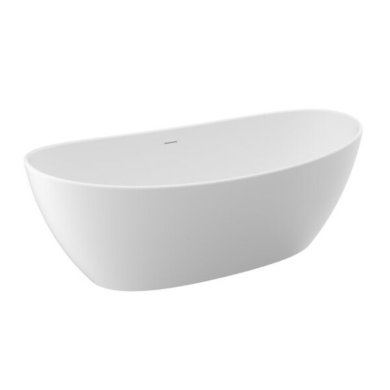 Ванна отдельностоящая BelBagno Solid Surface 180х85 см BB-UNIQUE-180-85-64-SSB, белый матовый фото 