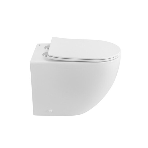 Унитаз приставной безободковый BelBagno SFERA-R BB2141CB-TOR/SC с тонкой крышкой микролифт (система смыва Торнадо) фото 3