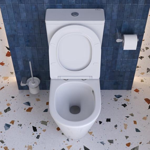 Унитаз-компакт безободковый BelBagno TORNADO FLAY-TOR BB2149CP-TOR/SC с тонкой крышкой микролифт (система смыва Торнадо) фото 13