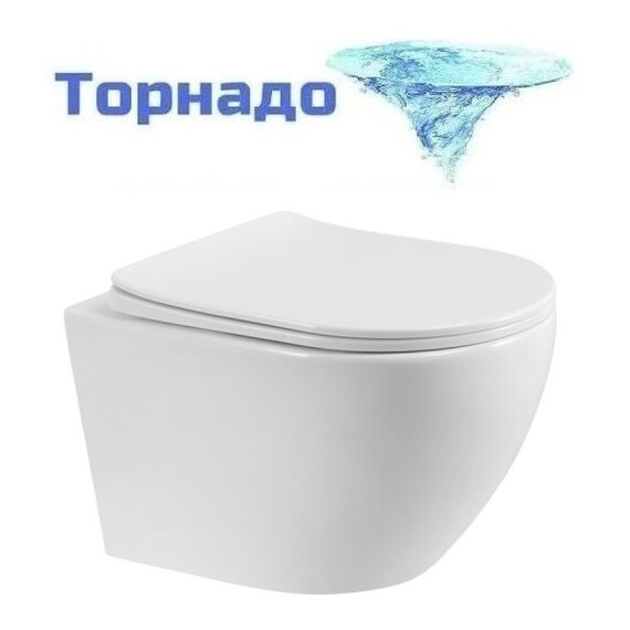 Унитаз-биде подвесной безободковый BelBagno TORNADO MARINO-TOR BB7026CH-TOR-BFS/SC с тонкой крышкой микролифт (система смыва Торнадо) фото 