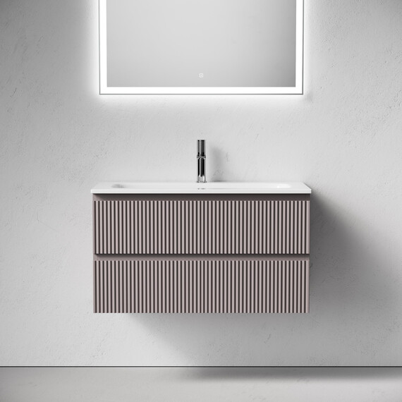 Тумба подвесная с раковиной Sancos Snob R 90 см SNR90SM, Doha soft (раковина Grace CN7019) фото 