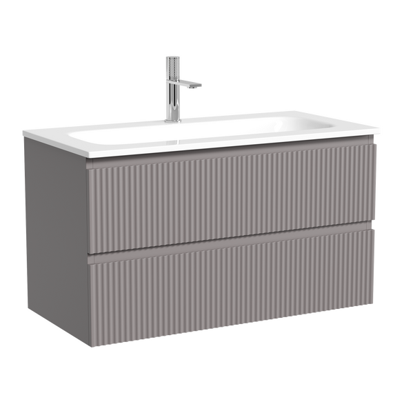 Тумба подвесная с раковиной Sancos Snob R 90 см SNR90SM, Doha soft (раковина Grace CN7019) фото 2