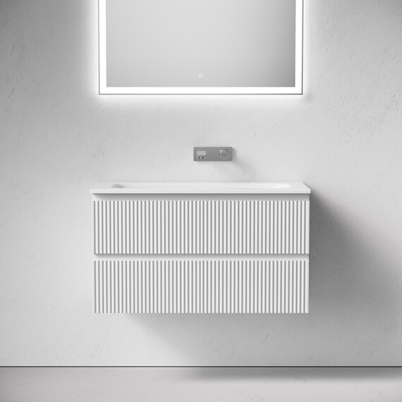 Тумба подвесная с раковиной Sancos Snob R 90 см SNR90W, Bianco (раковина Grace CN7019wx) фото 4