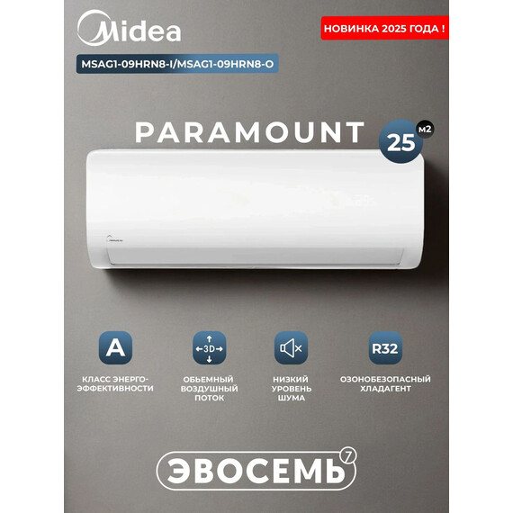Сплит-система Midea Paramount R32 MSAG1-09HRN8-I/MSAG1-09HRN8-O фото 5