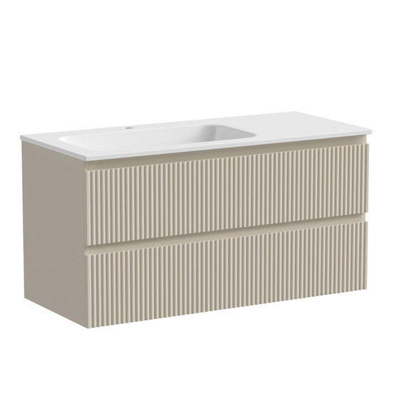 Тумба подвесная с раковиной-столешницей Sancos Snob R 100 см SNR100LCE, Beige soft (раковина Grace CN7014) фото 2