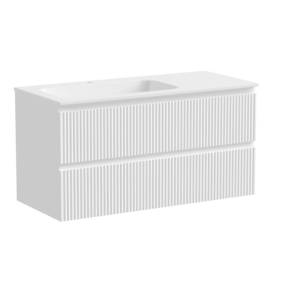 Тумба подвесная с раковиной-столешницей Sancos Snob R 100 см SNR100LW, Bianco (раковина Grace CN7014) фото 2