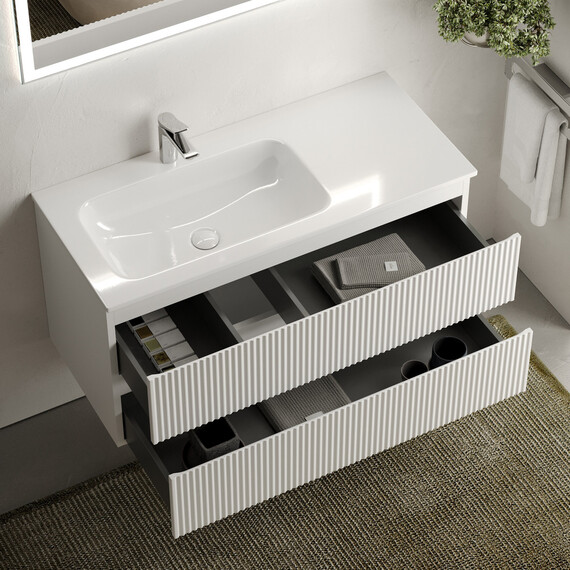 Тумба подвесная с раковиной-столешницей Sancos Snob R 100 см SNR100LW, Bianco (раковина Grace CN7014) фото 4