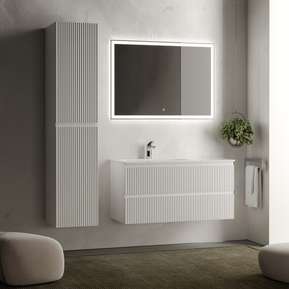 Тумба подвесная с раковиной-столешницей Sancos Snob R 100 см SNR100LW, Bianco (раковина Grace CN7014) фото 6