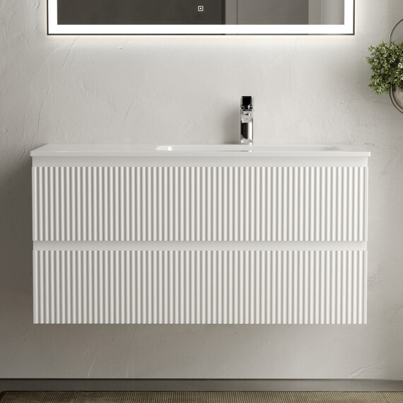 Тумба подвесная с раковиной-столешницей Sancos Snob R 100 см SNR100RW, Bianco (раковина Grace CN7015) фото 