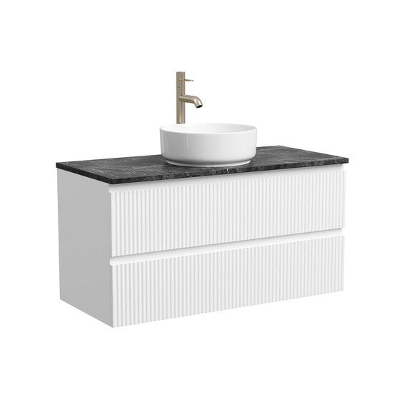Тумба подвесная с раковиной Sancos Snob R 100 см SNR100W, Bianco (раковина Element CN5001, столешница TT100A1X) фото 