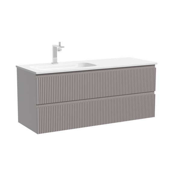 Тумба подвесная с раковиной-столешницей Sancos Snob R 120 см SNR120LSM, Doha soft (раковина Grace CN7020) фото 2