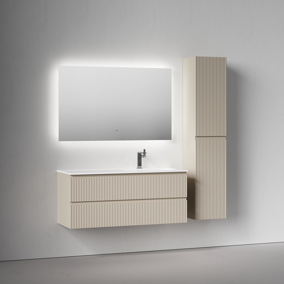 Тумба подвесная с раковиной-столешницей Sancos Snob R 120 см SNR120RCE, Beige soft (раковина Grace CN7021) фото 6